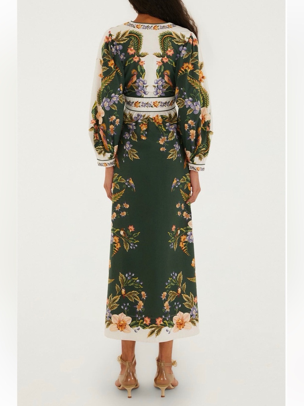 Farm Rio Nature Green Long Sleeve Maxi Dress - Picture 2 of 7